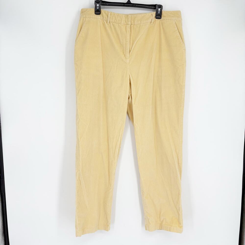 Vintage Talbots Plus Yellow Corduroy Stretch Pants Size 18 Casual Cotton